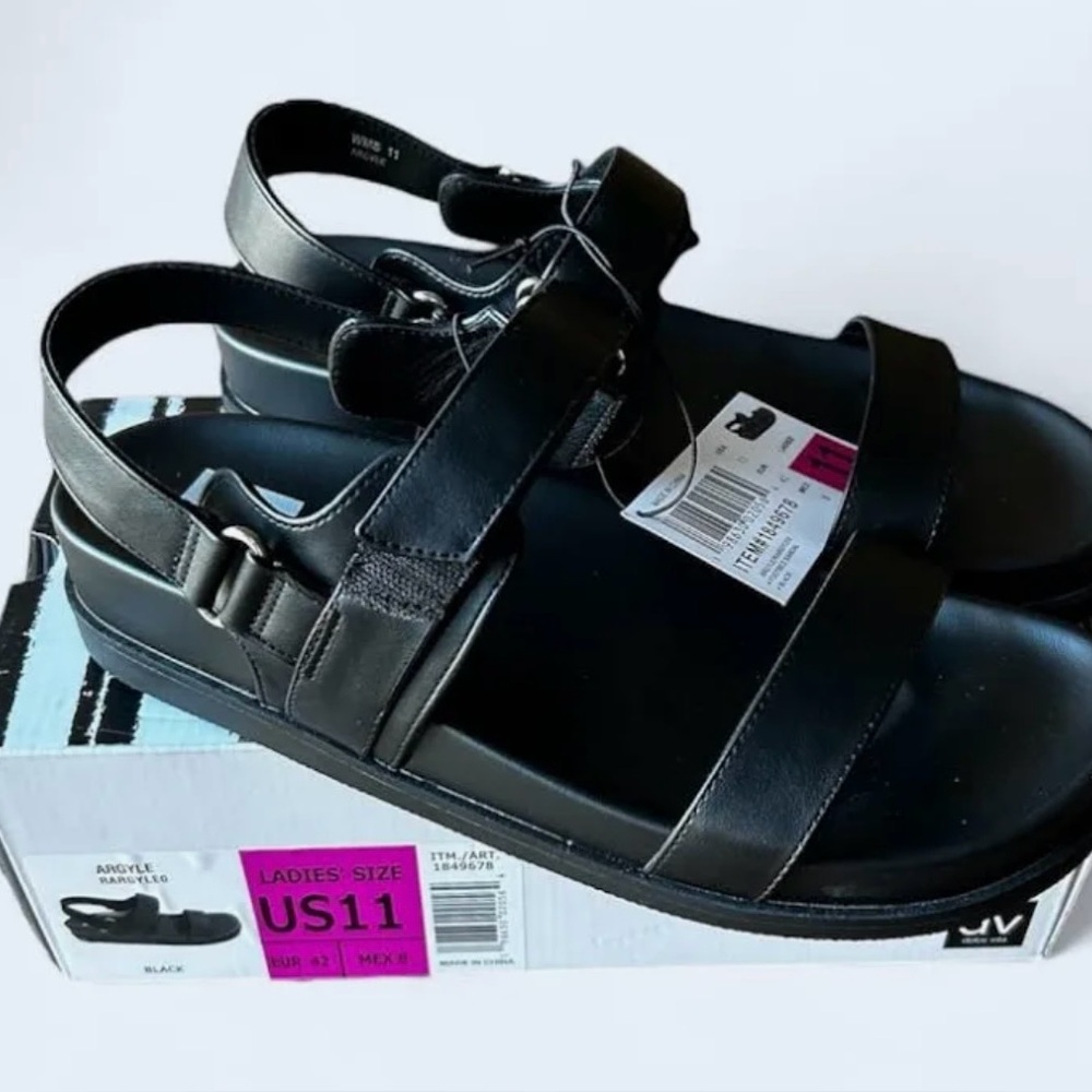 Dolce Vita women’s Argyle Black Sandals sz 11 nwb